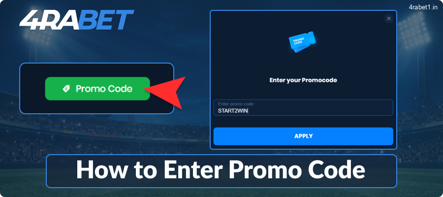 A guide to entering a promo code on 4Rabet