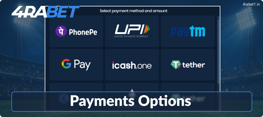 Payments on the 4rabet website