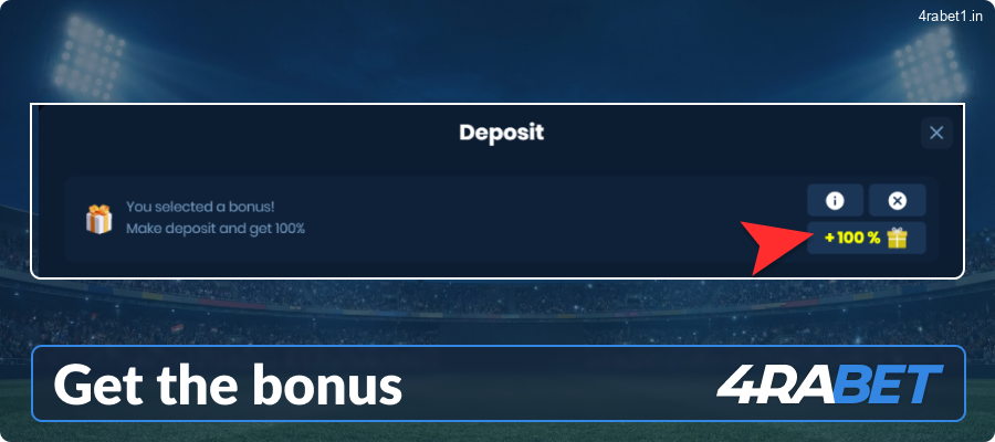 Claim your deposit bonus at 4rabet